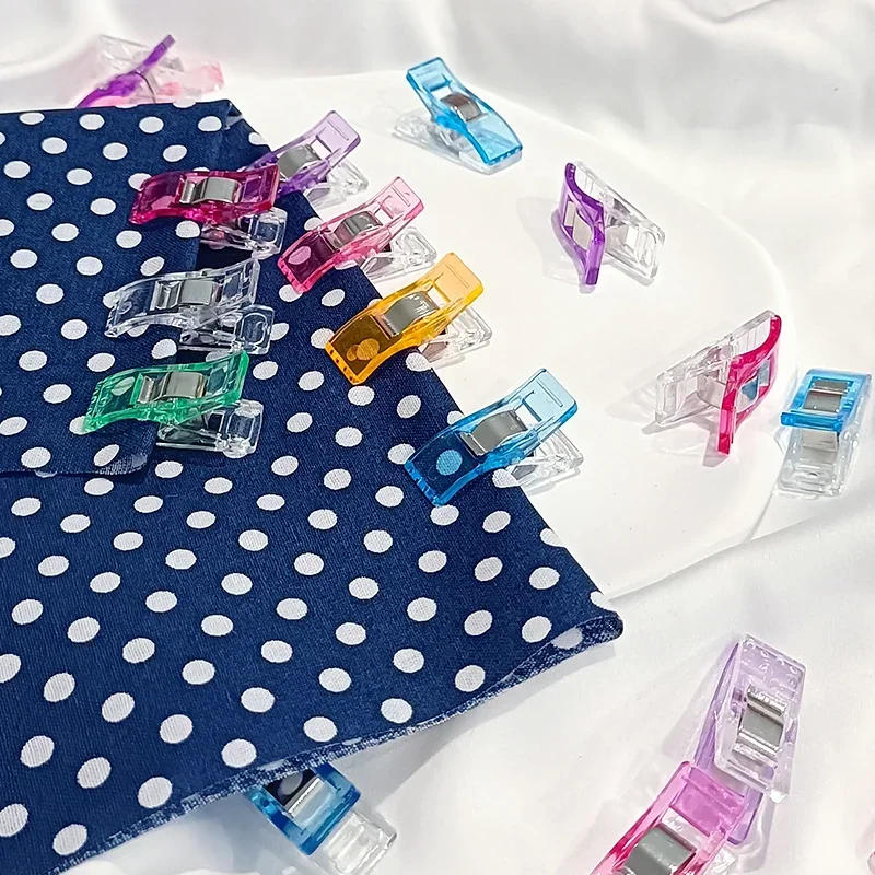 Description Picture 2 of item25/50/100PCs Sewing Clips Plastic DIY Crafting Crocheting Knitting Clothing Clips  Assorted Colors Craft Securing Quilting Clip