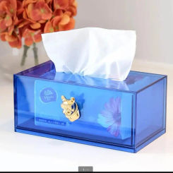 Plastic Rectangular Tissue Box Translucent Decoration Storage Home Paper Towel Holder Drawer Type