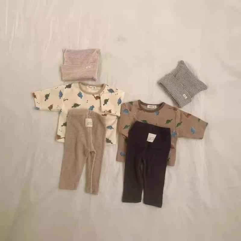 Description Picture 2 of item2025 Autumn New Baby Cute Dinosaur Print Home Clothes Set Infant Boy Long Sleeve Tops + Pants 2pcs Pajamas Suit Toddler Outfits