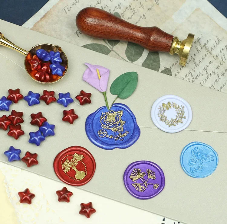 Description Picture 4 of item500g Star Shape Lacquer Seal Wax Seal  for Invitation Envelope Sealing Craft Hand Account