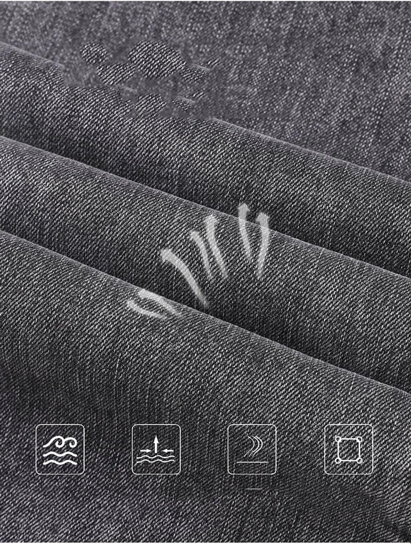 Description Picture 4 of item2024 Men Slim New Classic Advanced Fashion Business Brand Jeans Man Soft Stretch Grey Trousers Mens Pants Male Clothing