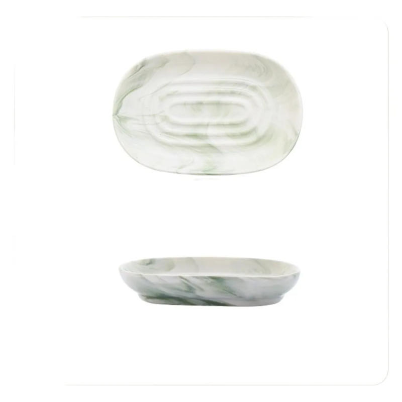 Description Picture 5 of itemCeramic Marbling Soap Saver Nordic Style Quick Drain Drain Soap Box No Residue Keep Soap Bars Dry Soap Dish Holder