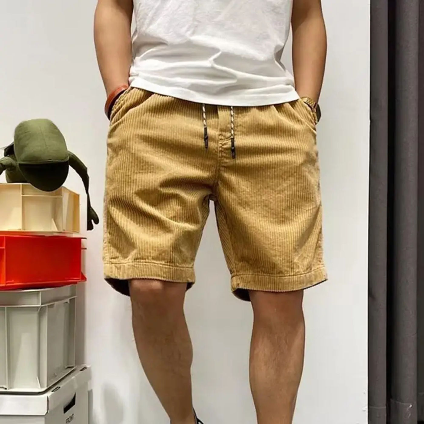 Description Picture 5 of itemMen Casual Shorts Comfortable Men Shorts Men's Casual Drawstring Shorts with Pockets for Fitness Outdoor Running for Summer