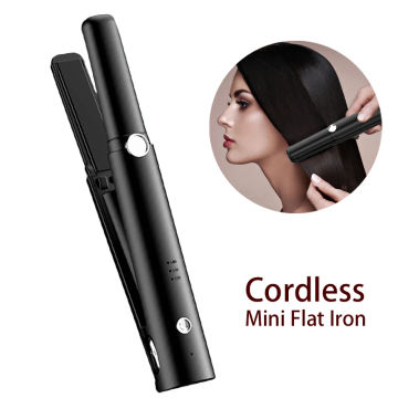 Hair Straightener Cordless USB Charging Flat Iron Mini Hair Curler Rechargeable Dual Voltage