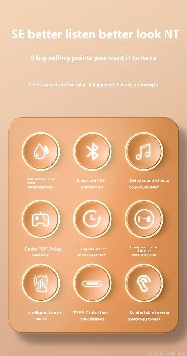 Description Picture 3 of itemIconic Brand In Ear Headphones Wireless Bluetooth Earbuds 25Hrs Playtime USB C TWS Built in Noise Cancellation Mic with Charging Case