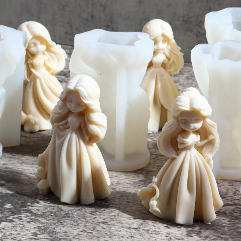 Description Picture 4 of item3D Sweety Princess Candle Silicone Mold DIY Cute Girls Aromatherapy Candle Gypsum Resin Soap Making Mould Craft Tabletop Decor