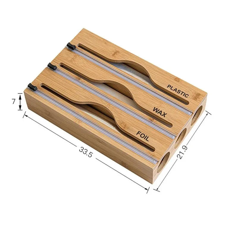 Description Picture 6 of item3 in 1 Wrap Organizer With Cutter For ALuminum Foil Wax Paper And Cling Wrap Plastic Wrap Organizer Wrap Dispenser With Cutter