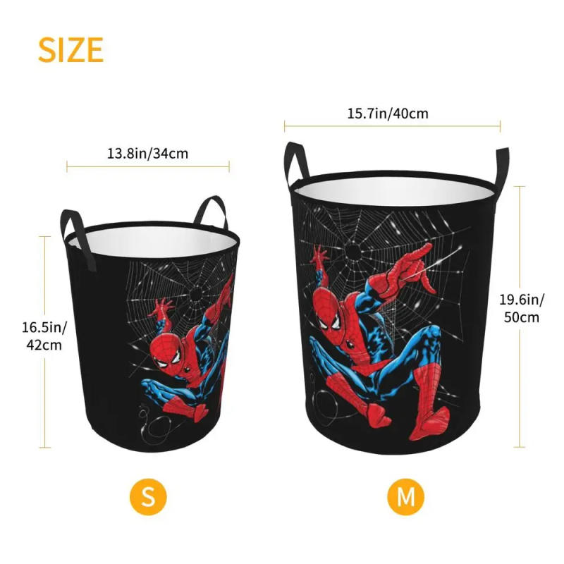 Description Picture 6 of itemCustom Spiderman Laundry Hamper Large Storage Basket Spider Web Girls Boys Toy Organizer