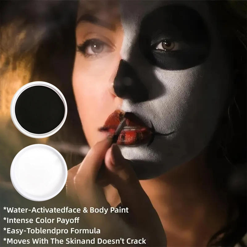 Description Picture 4 of item6-Color Facial and Body Paint,Safe Water-Soluble Single-Color Face Paint for Stage,Cosplay,Halloween,Water-Based Makeup Palette