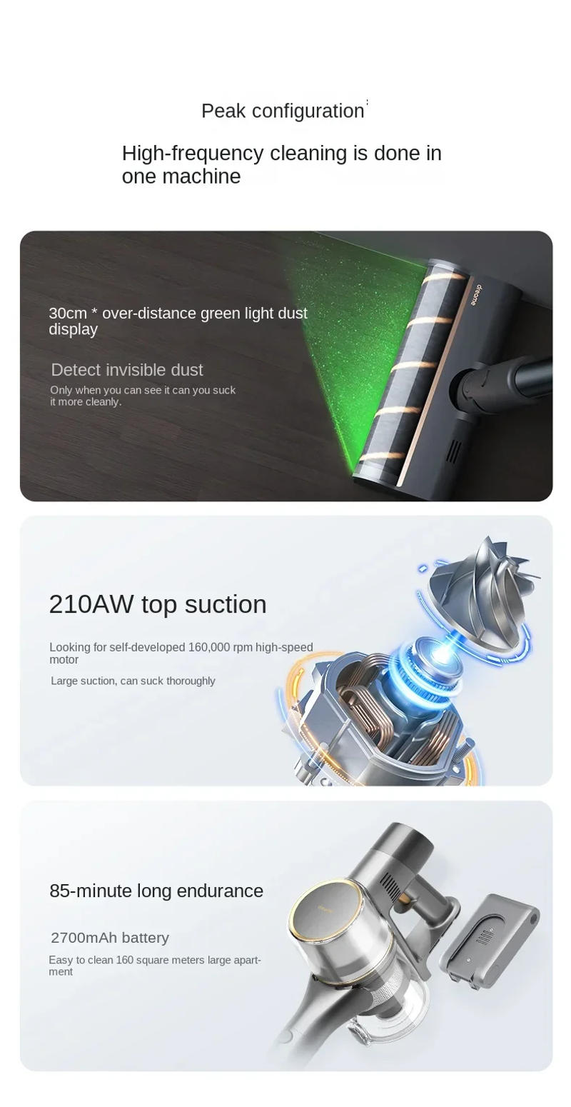 Description Picture 5 of itemDream V16S vacuum cordless vacuum cleaner large suction double green light clear dust mite cleaning machine household appliances