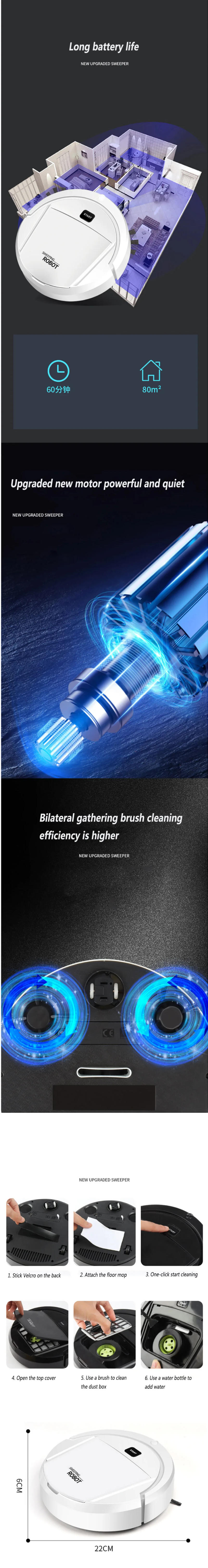 Description Picture 4 of itemNew Automatic Sweeping Cleaning Machine Robot Vacuum Cleaner Smart Charging Intelligent Vacuum Cleaner For Home