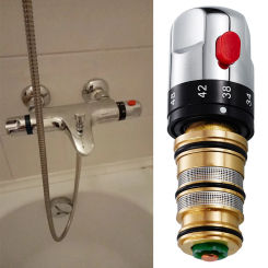 Brass Thermostatic Mixing Valve Replacement Chrome Modern Constant Temperature Anti Scald Cartridge Valve for Bath Mixer Tap New