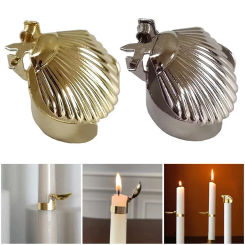Automatic Candle Extinguisher Metal Shell Shape Adjustable Clip Type Safe Candle Flame Snuffer Stopper Party Candle Accessories