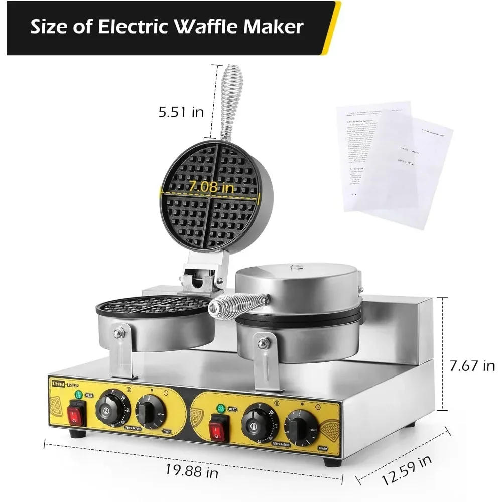 Description Picture 6 of item400W Non-Stick Commercial Waffle Maker Stainless Steel Waffle Iron Mac