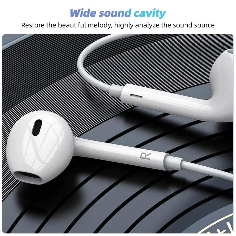 Description Picture 5 of itemNew Half in Ear Wired Earphones With Microphone 3.5mm/Type C For iPhone 16 15 Android Samsung S24 S23 Iconic Brand 15 Gaming Headphone