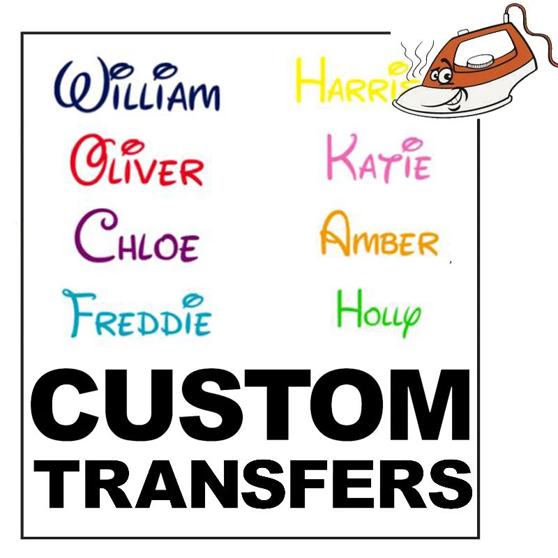 Description Picture 2 of itemCustom Name Iron On Patches Letter Heat Transfer for Child Clothes T-shirts Hats Washable Thermal Stickers on Fabric DIY Crafts