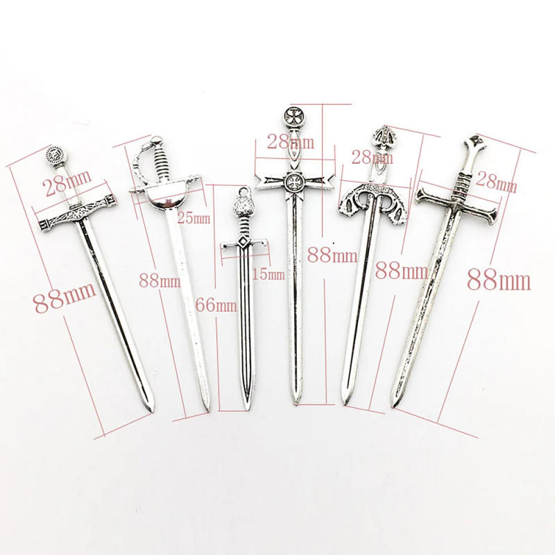 Description Picture 4 of item1Set Alloy Model Long Sword Accessories for Children's Toys DIY Dollhouse Model Knight Sword Role-playing Props