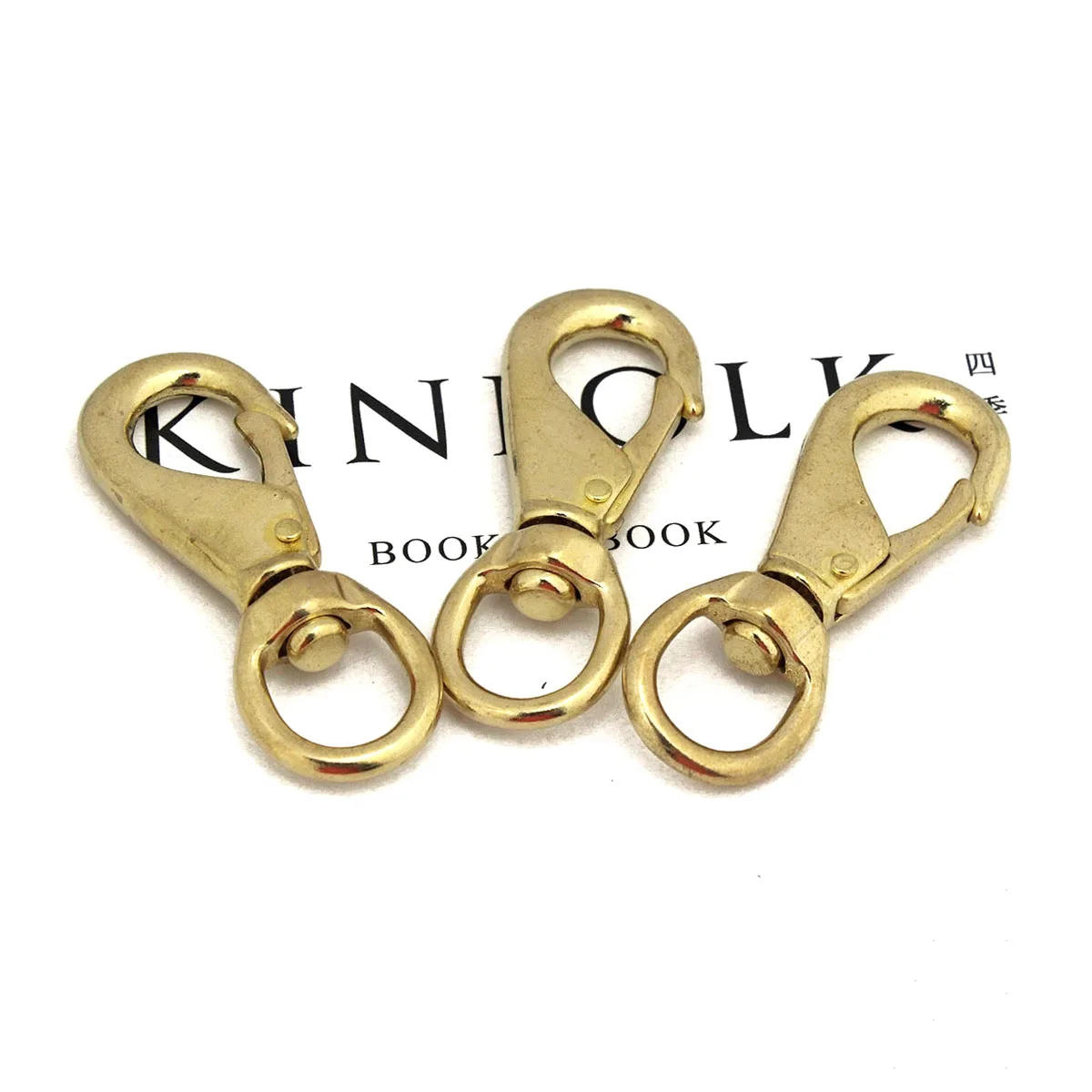 Description Picture 5 of item3pcs Solid Brass Swivel Eye Snap Hook Multi-use Boat Hook Fob Clip Horse Gear Marine Pet Rope Clips 6/8"