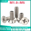 20~ 1000pcs M1.2 M1.4 M1.7 M2 M2.5 M3 M4 M5 Nickel Plated Carbon Steel KM Screw Cross Flat Countersunk Head Phillips Screws