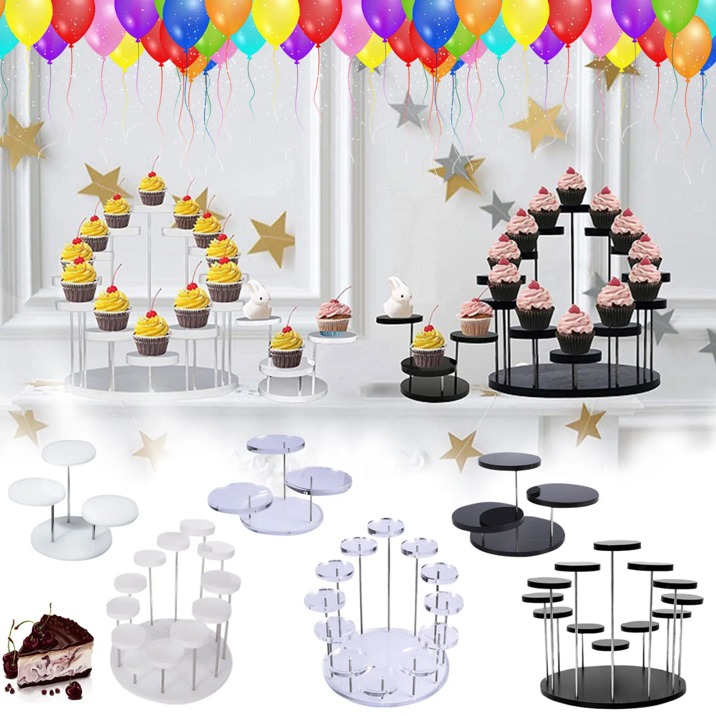 Description Picture 2 of itemCupcake Stand Acrylic Display Stand For Jewelry/Cake Dessert Rack Wedding Birthday Party Suitable For Displaying Small Items