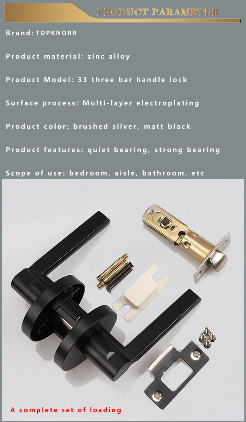 Description Picture 5 of itemDoor Lock Household Universal Silent Toilet Indoor Bedroom Lock Three-bar Handle Lock Old-Fashioned Spherical Round Door Lock