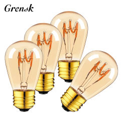 Retro Dimmable LED Edison Bulb E27 3W Gold Spiral Filament ST45 Vintage LED Light Bulb S14 Decorative Incandescent Light Ampoule