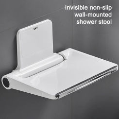 Wall-mounted Shower Folding Seat  High-Loading Silent Bathroom Stool for Disabled Elderly slow down Stool Home Furniture