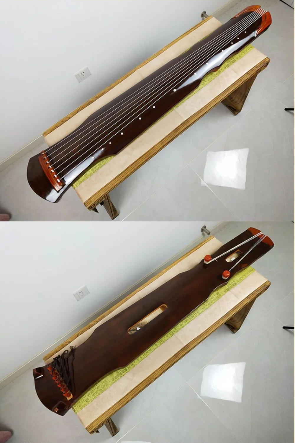 Description Picture 3 of itemWood 7 Strings Portable Guzheng Beginners Professional Chinese Traditional Musical Instruments Finger Picks Stringed Instrument