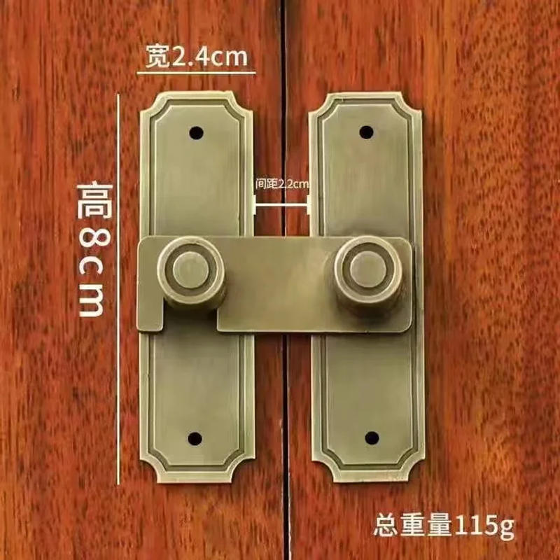 Description Picture 5 of itemDoor Lock Guard Latch Bolt 90 180 Degree Brass Toggle Latch Sliding Barn Door Lock Gate Bolt Wine Cabinet Window Lock Plug