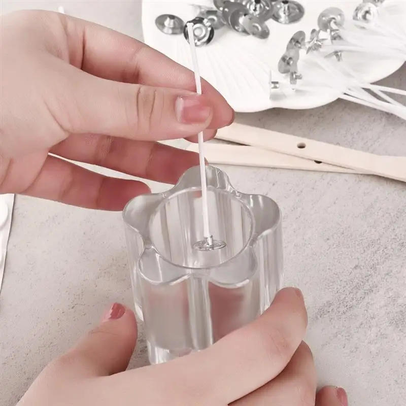 Description Picture 5 of item30-100pcs /Set Waxed Cotton Candle Wicks Set Smokeless Wax Core DIY Soy Wax Core Woven Kerosene Lamp Candles Making Supplies