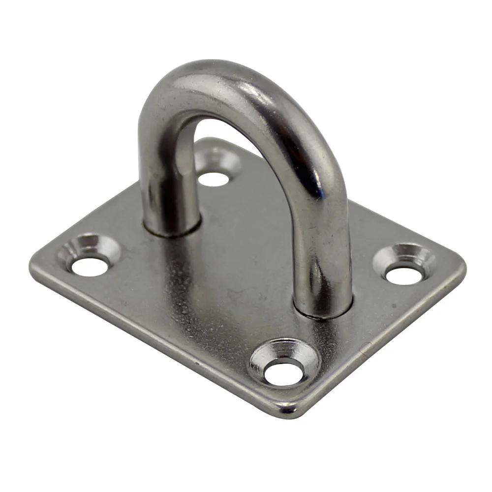 Description Picture 4 of item1Pc 5/6/8mm 316 Stainless Steel Square Pad Eye Plate Shade Ring Loop Hook Wall Mount Sail Boat Kayak Yacht Sunshades Accessories