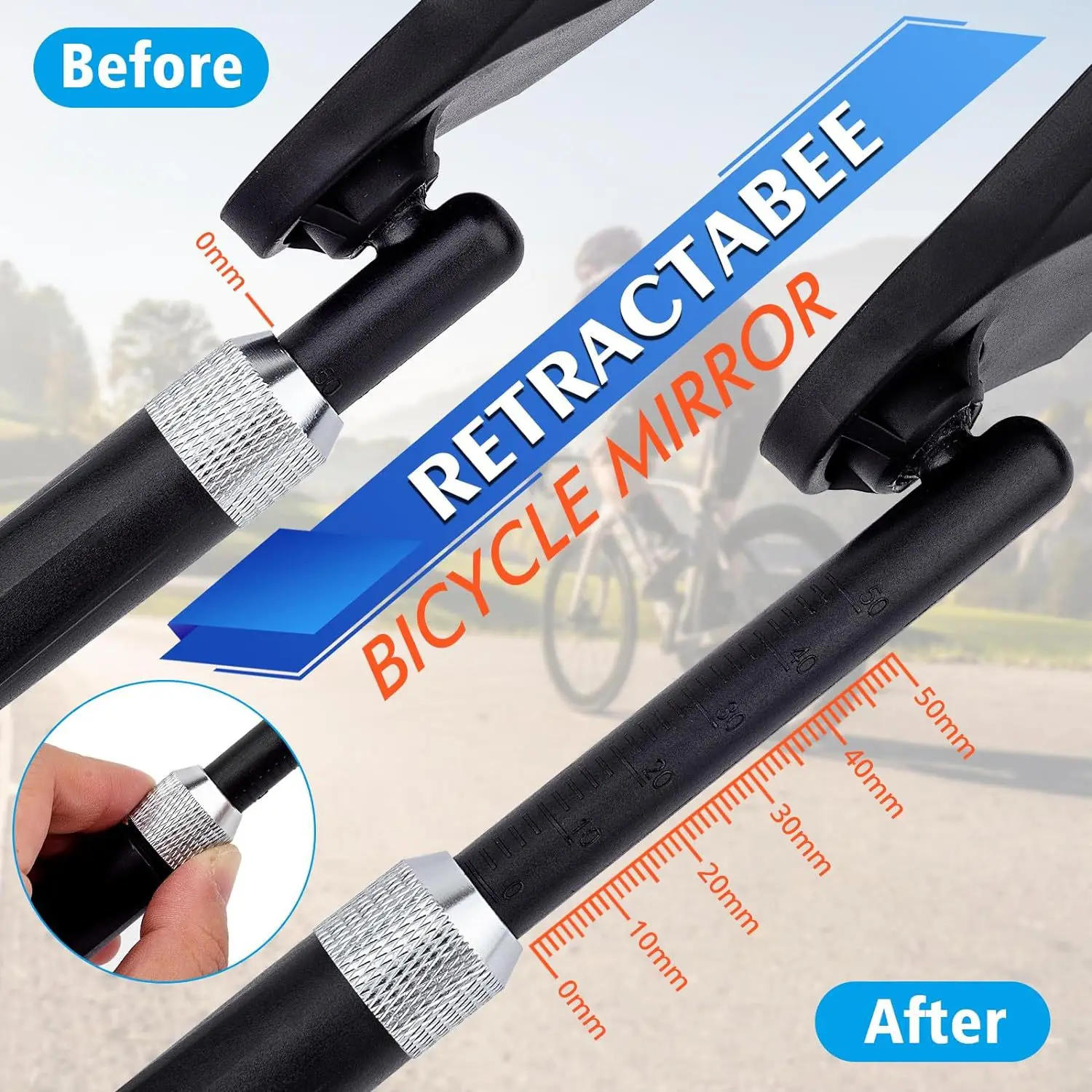 Description Picture 5 of itemBicycle Rear View Mirror Bike Cycling Clear Wide Range Back Sight Rearview Reflector Adjustable Handlebar Left Right Mirror