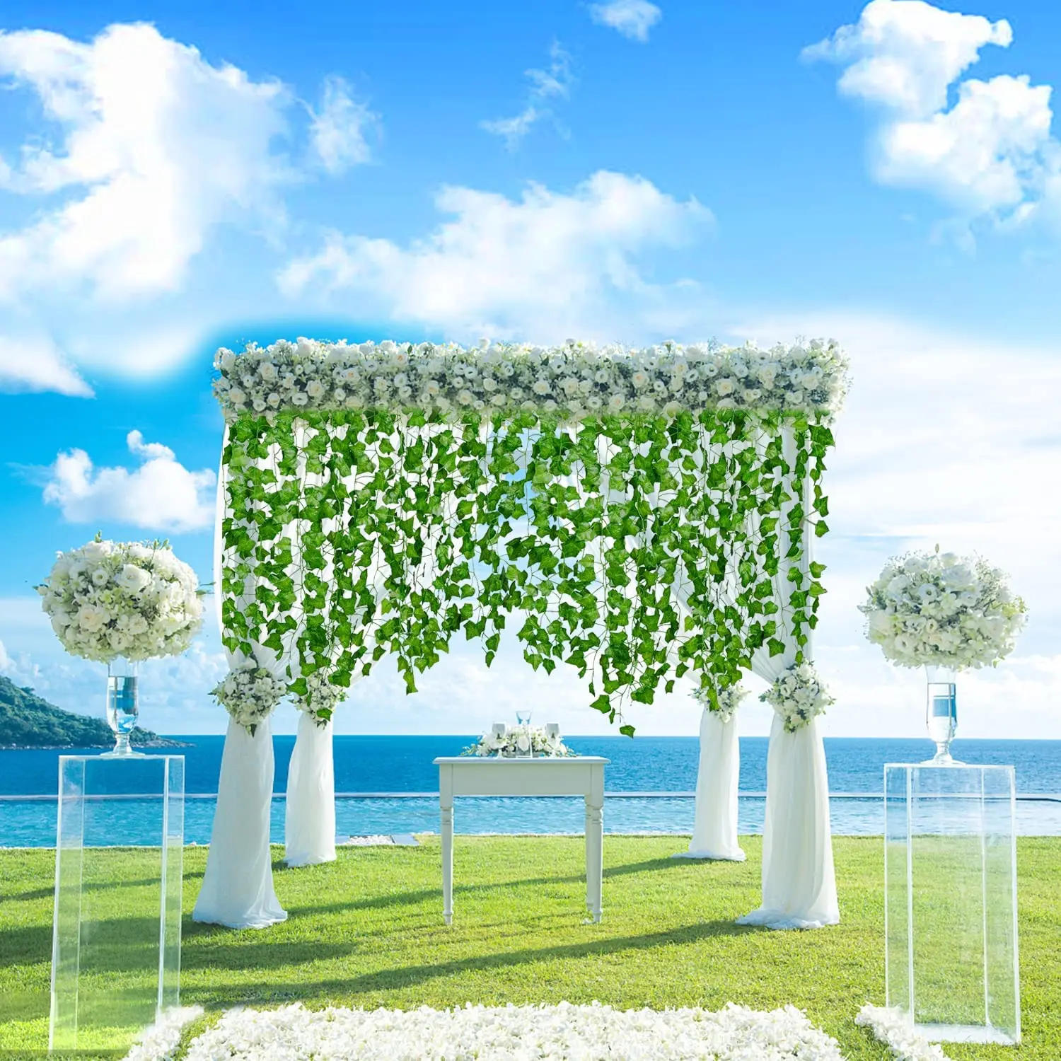 Description Picture 5 of itemFake Green Plants Artificial Plants Wedding Decorations Fake Plants, Rattan Parties Home Decorations Climbing Vines Party