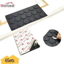 6 Sets Self-adhesive silicone damper pad with for kitchen Cupboard Drawer Stop Various Sizes Cabinet Door Bumper