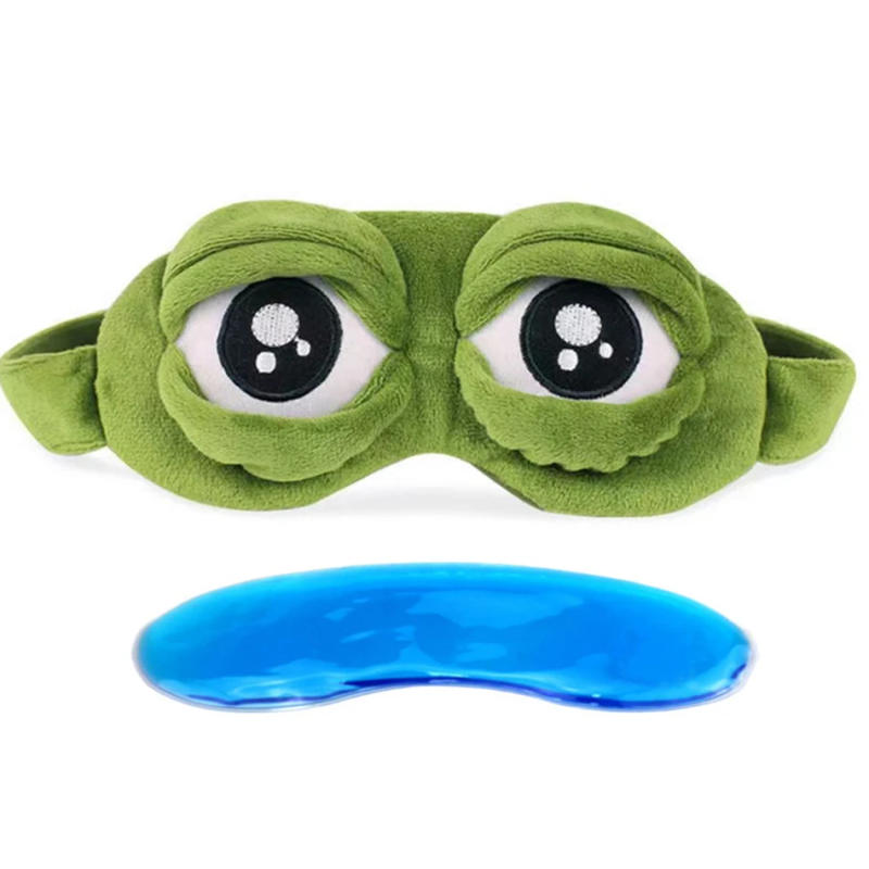 Description Picture 3 of item3D Sad Frog Sleep Mask Natural Sleeping Eyeshade Cover Shade Eye Patch Women Men Soft Portable Blindfold Travel Eyepatch