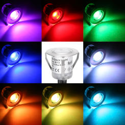 20 Pcs RGB IP67 Waterproof DC12V Low Voltage LED Deck Light Garden inground Light Stainless Steel Staircase Landscape Light