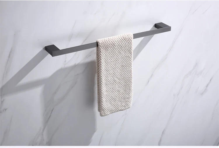 Description Picture 5 of itemModern Gun Grey Bathroom Accessories Stainless Steel Wall Mounted Bathroom Shelf Set