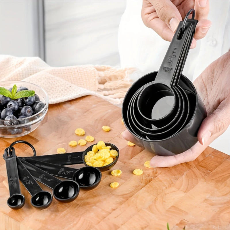 Description Picture 5 of item10-Piece Stackable Measuring Cup & Spoon Set - Dual-Scale Engravings, Perfect for Liquid & Dry Ingredients - Ideal for Cooking,