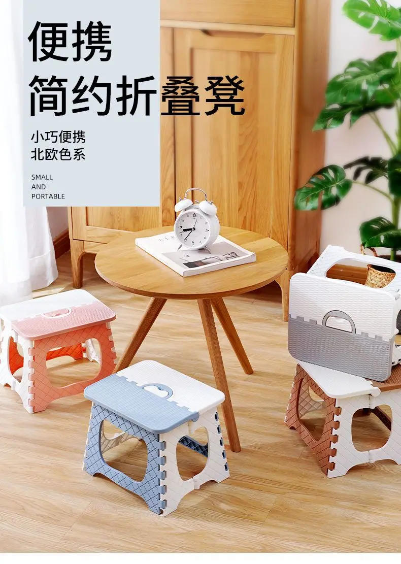 Description Picture 5 of itemThick Plastic Folding Outdoor Mini Portable Stool Dining Chairs