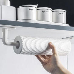 White Bathroom Storage Towel Rack Toilet Wall Hook Kitchen Home Accessories Kitchen Gadgets