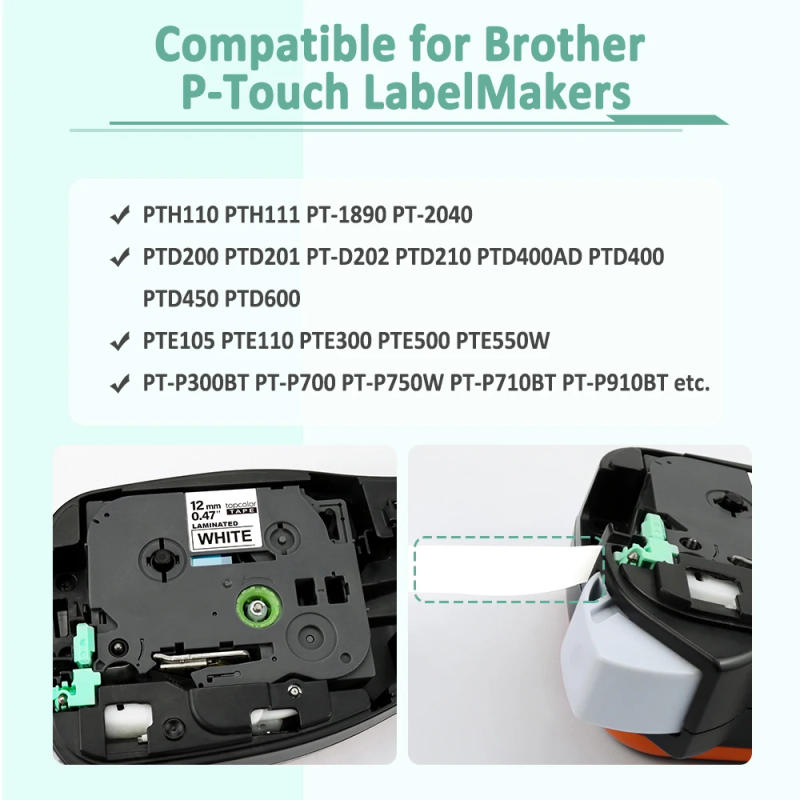 Description Picture 4 of item6/9/12mm Compatible tze Tapes Brother Label Tape tze231 tze131 tze631 tze221 tze211 Brother Laminated Tape for Brother Labeller
