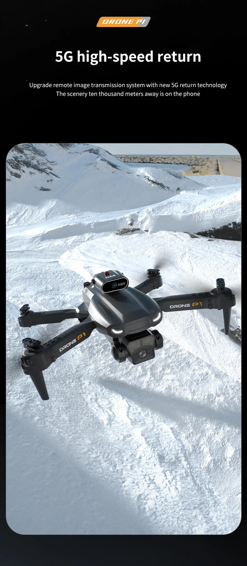 Description Picture 6 of itemKBDFA P1 RC Drone Profesional Dual HD Camera Aerial Photography FPV Helicopters Obstacle Avoidance Foldable RC Quadcopter Toys