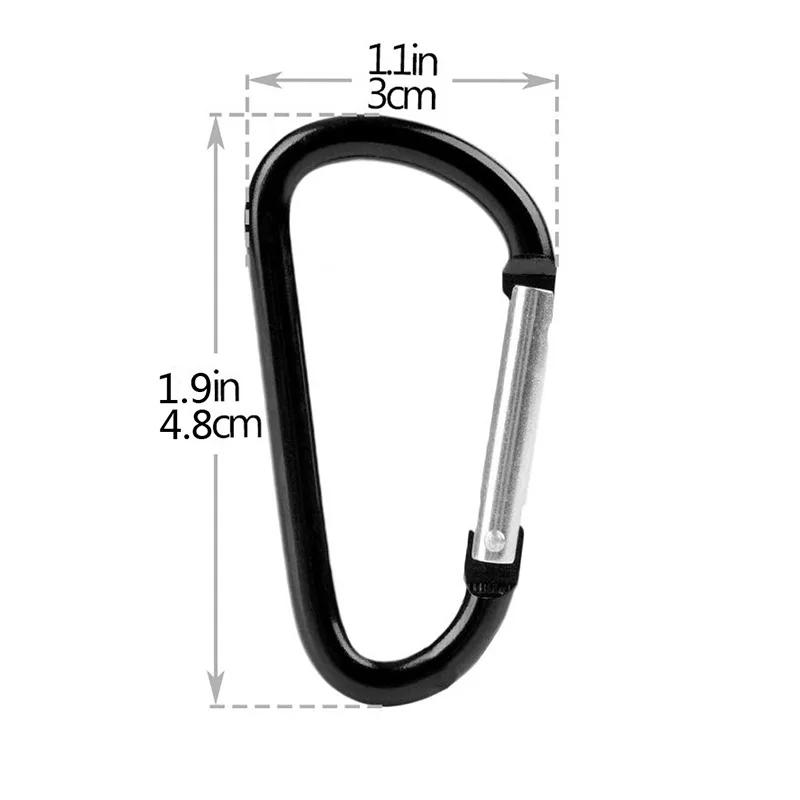 Description Picture 6 of item10pcs/lot Aluminum Alloy D Carabiner Spring Snap Clip Hooks Keychain Camping Accessories,Not for Climbing