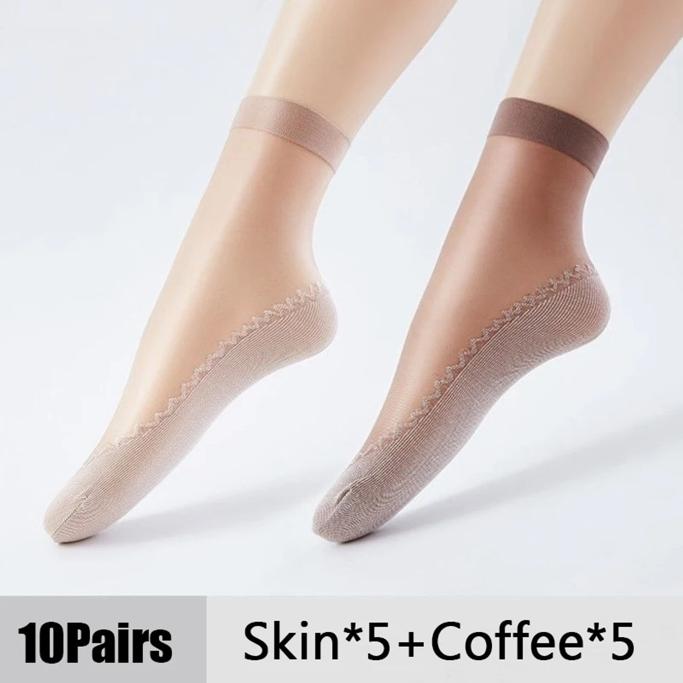 Description Picture 6 of item10 Pairs Women Socks Soft Socks Woman Summer Ultrathin Breathable Sock Casual Lightweight Female Transparent Boat Socks