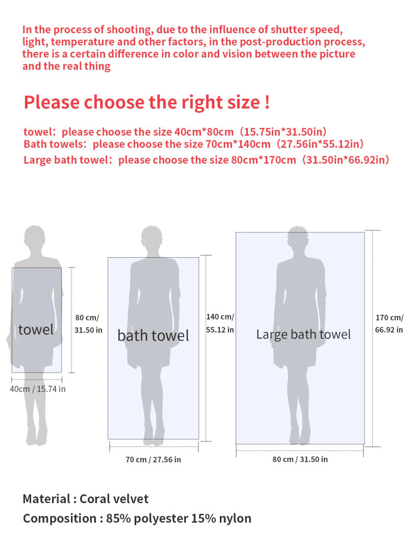 Description Picture 2 of item8-piece set [4 square towels + 2 towels + 2 bath towels] pure black coral velvet combination set, soft and comfortable, quick and easy to dry, can be used for hotels, beauty salons and other places