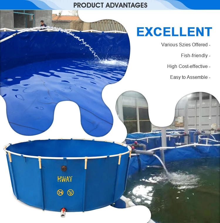 Description Picture 4 of itemDirect Sales Large Aquaponics Fish Tank PVC Canvas Round Folding Plastic Aquaculture Pool