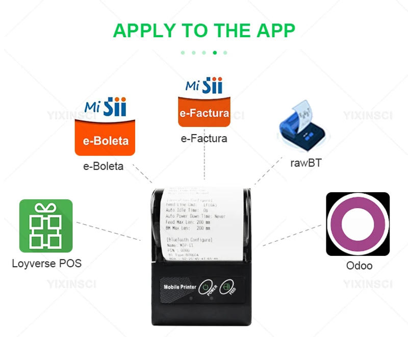 Description Picture 5 of itemMini Portable Printer Thermal Wireless Receipt 58mm Bluetooth Mobile Printer Machine For Small Business Printers For Computers