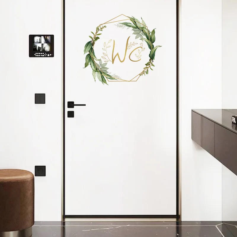 Description Picture 5 of itemFlowers Men and Women WC Wall Sticker for Bathroom Decoration PVC Home Decals Waterproof Poster Door Stickers Toilet Sign