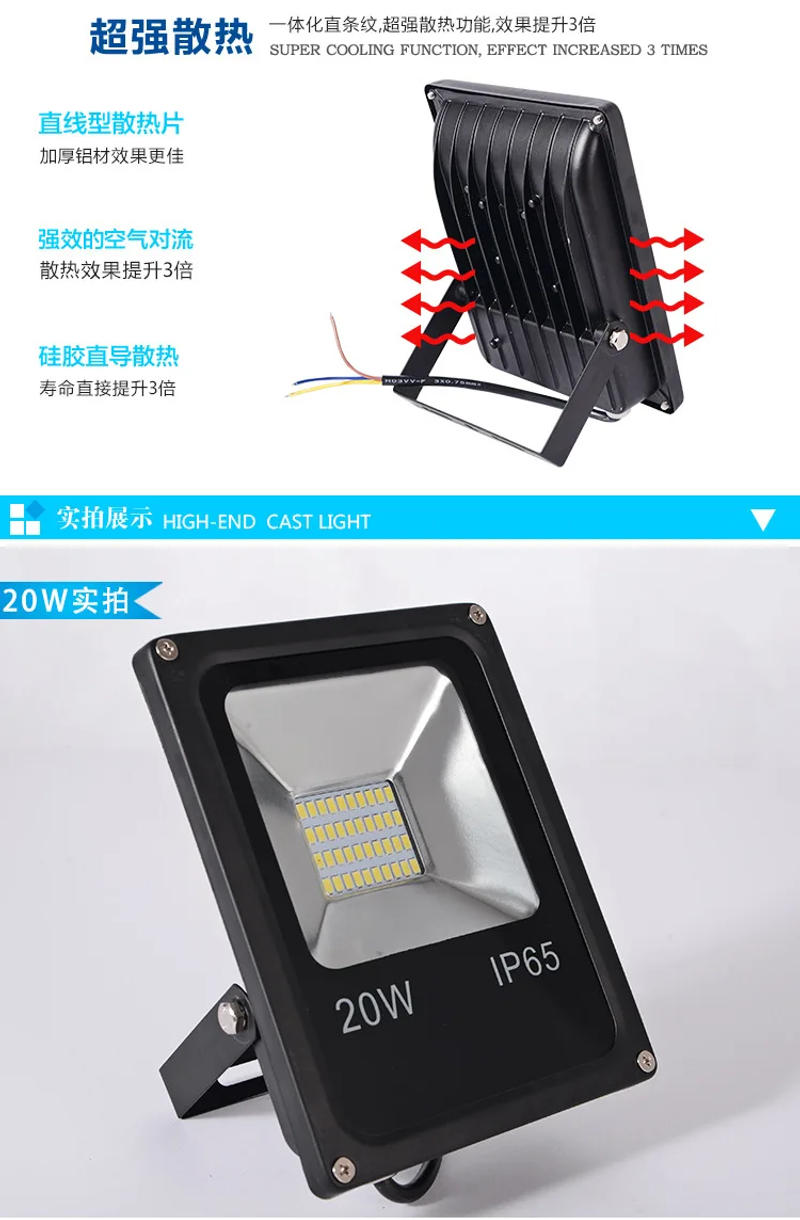 Description Picture 2 of item2024 Strong Light Outdoor Waterproof LED Projection Lamp Advertising Board Factory Stadium Floodlight Bright Projection Light