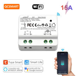 LoraTap Tuya Smart Life WiFi Switch Relay Module Breaker 15A Inching Timer Voice Control by Google Assistant Alexa Echo DIY